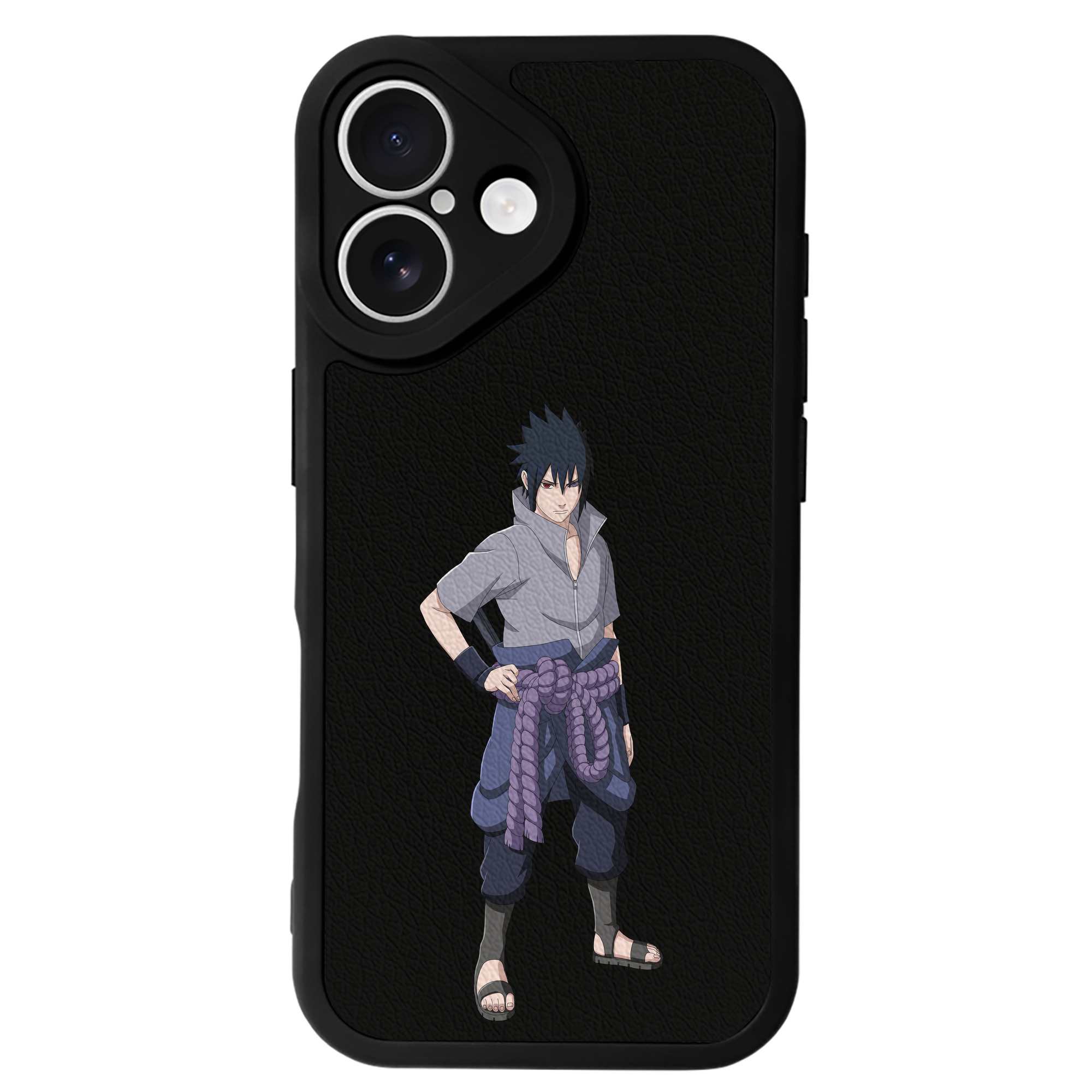 （画像用） NARUTO -ナルト- うちは サスケ Uchiha Sasuke 【iPhone 16シリーズ対応】シリコンスマホケース（レザー調） 材質：シリコン